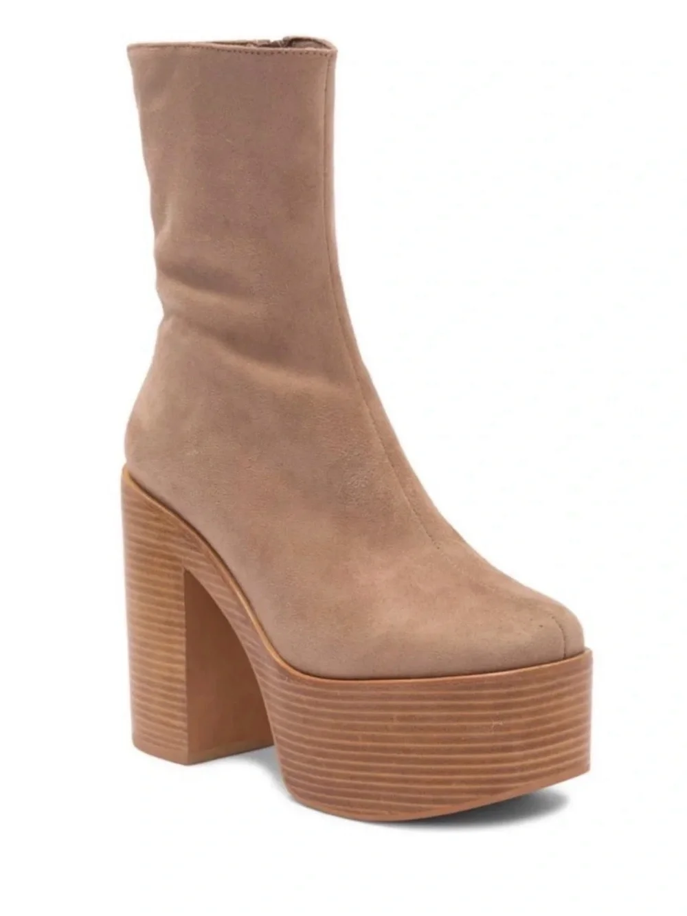 Jeffrey Campbell Taupe Suede Mexique Platform Bootie